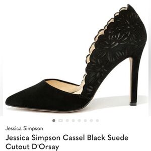 Jessica Simpson Cassel Black Suede Cutout D'Orsay
Pumps size 7.5 black heels‎